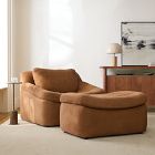 Danver Leather Chair &amp; Ottoman Set
