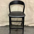 Open Box: Scooped Ash Wood Leather Counter Stool (26") - Sonoma Black