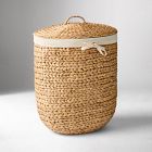 Curved Seagrass Lidded Hamper