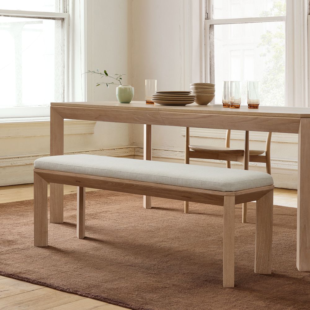 Essex Wood & Upholstered Dining Bench (52") by West Elm