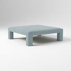 Open Box: Nove Coffee Table Ottoman - Performance Chenille Crossweave Dusty Blue