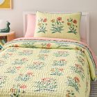 Pink Chicken Poppy Floral Quilt &amp; Shams
