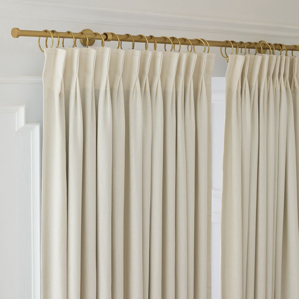 Pleated European Flax Linen Blackout Curtain by West Elm