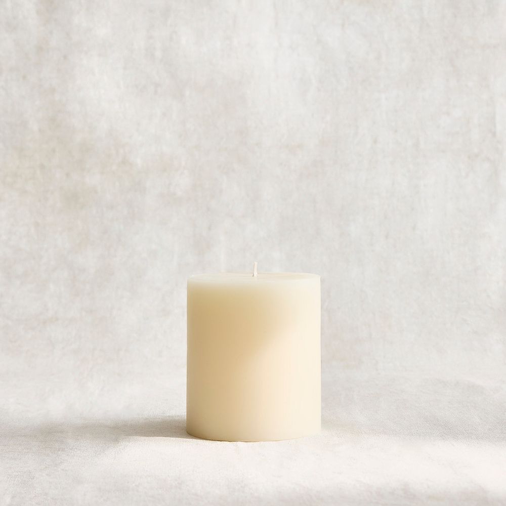 Signature Wax Pillar Candles - Basic Pillar, Ivory, 4X4.5