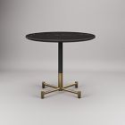 Branch Restaurant Round Dining Table - Porcelain w/ Protective Metal Bumper