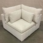 Open Box: Harmony Modular Corner - Melange Weave Stone White