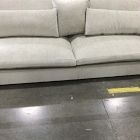 Open Box: Harmony Right-Arm 3-Seater Sofa - Performance Distressed Velvet Dune, Dark Walnut