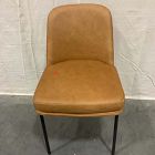 Open Box: Jack Metal Frame Leather Dining Chair - Ludlow Leather Sesame, Dark Bronze