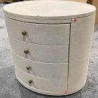 Open Box: Sarafina Oval Nightstand (26") - Ivory, Antique Brass