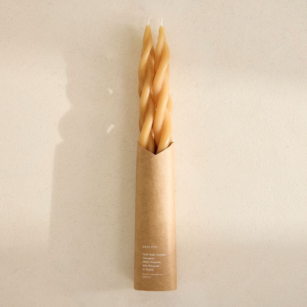 Signature Wax Twist Taper Candles (Set of 4) - Twist Tapers, Beeswax, Set of 4
