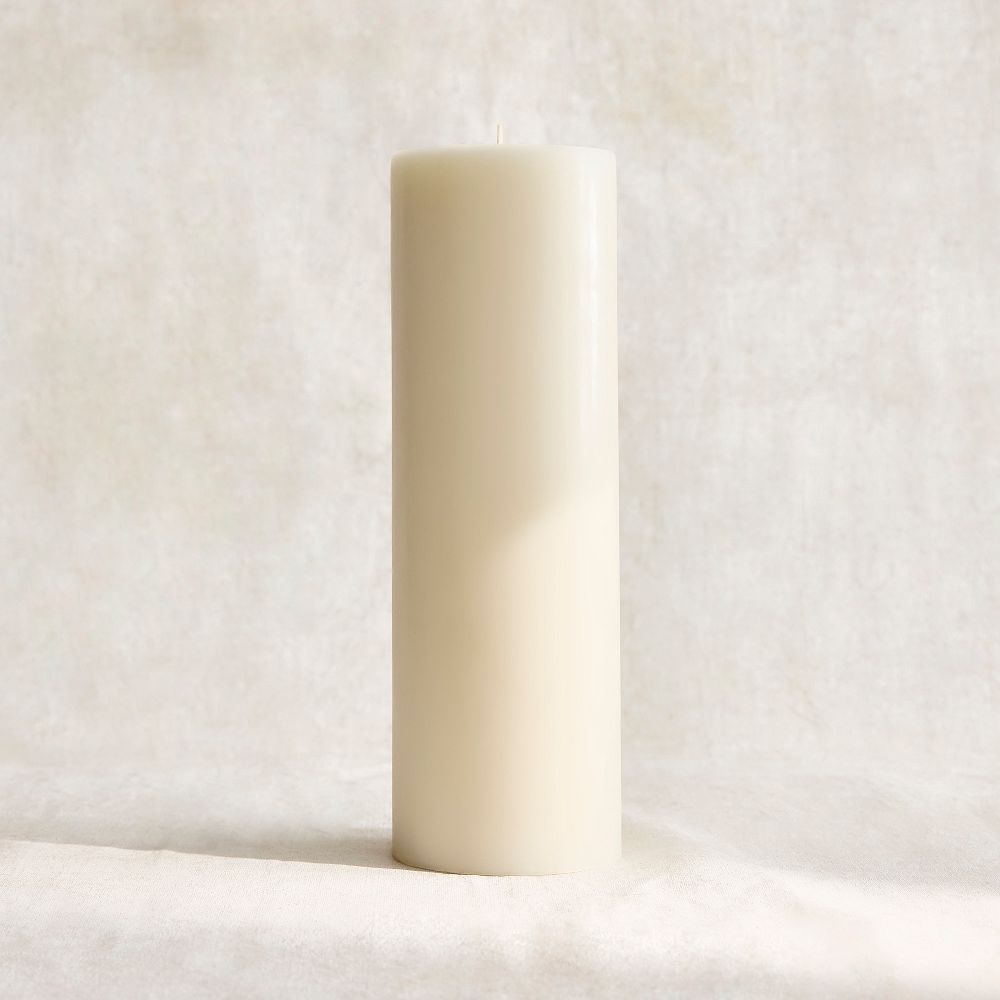 Signature Wax Pillar Candles - Basic Pillar, Ivory, 4X12