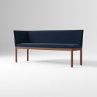 Open Box: Hargrove Banquette Left Arm Bench - Performance Velvet Ink Blue, Cool Walnut