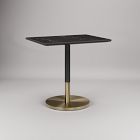 Orbit Restaurant Rectangle Dining Table &ndash; Porcelain w/ Protective Metal Bumper