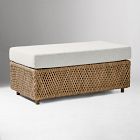 Coastal Wicker Outdoor Ottoman