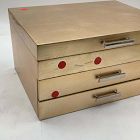 Open Box: Mid-Century Champagne Lacquer Jewelry Box, Grand (7.25"H)
