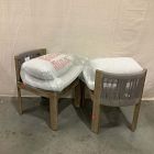 Open Box: Porto Outdoor Side Dining Chair (Set of 2) - Driftwood &amp; Frost Gray Cushions