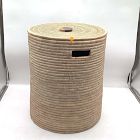 Open Box: Wooden Handle Lidded Hamper, Large (19.5"D x 21.5"H)