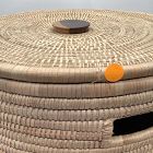 Open Box: Wooden Handle Lidded Hamper, Large (19.5"D x 21.5"H)