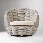 Cozy Upholstered Outdoor Swivel Chair