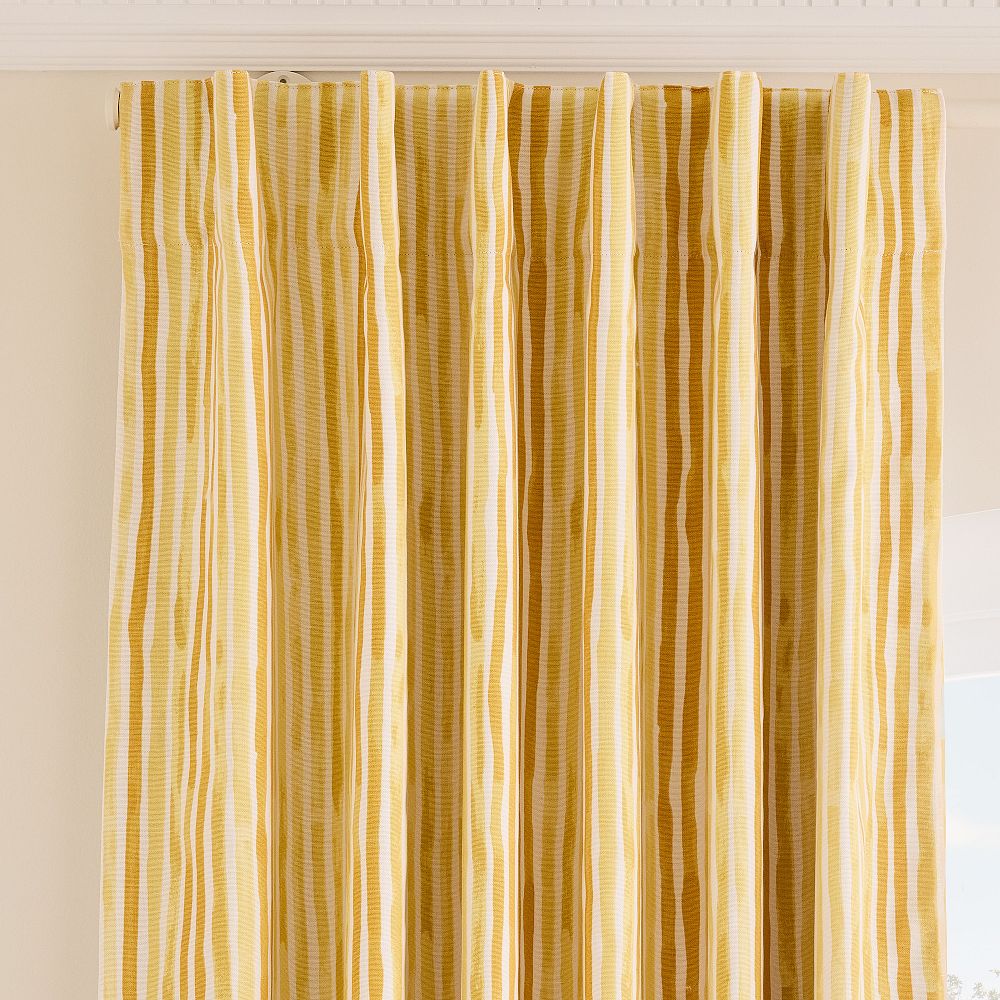 Painted Stripe Blackout Curtain by West Elm