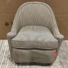 Open Box: Pierce &amp; Ward Curved Slipper Chair - Stripe, Nutmeg