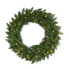 Pre-Lit Faux Green Pine Wreath