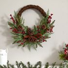 Faux Pine &amp; Cedar Pine Cones Wreath