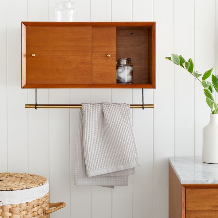 Mid Century Bathroom Storage Cabinet - Retro Elegance | West Elm
