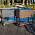 Permasteel 80 Qt. Wood Grain Rolling Patio Cooler