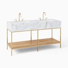 Streamline Marble Double Bathroom Vanity (63")