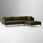 Andes 3-Piece Ottoman Sectional (90"&ndash;105")