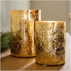 Celeste Cut Glass Hurricanes