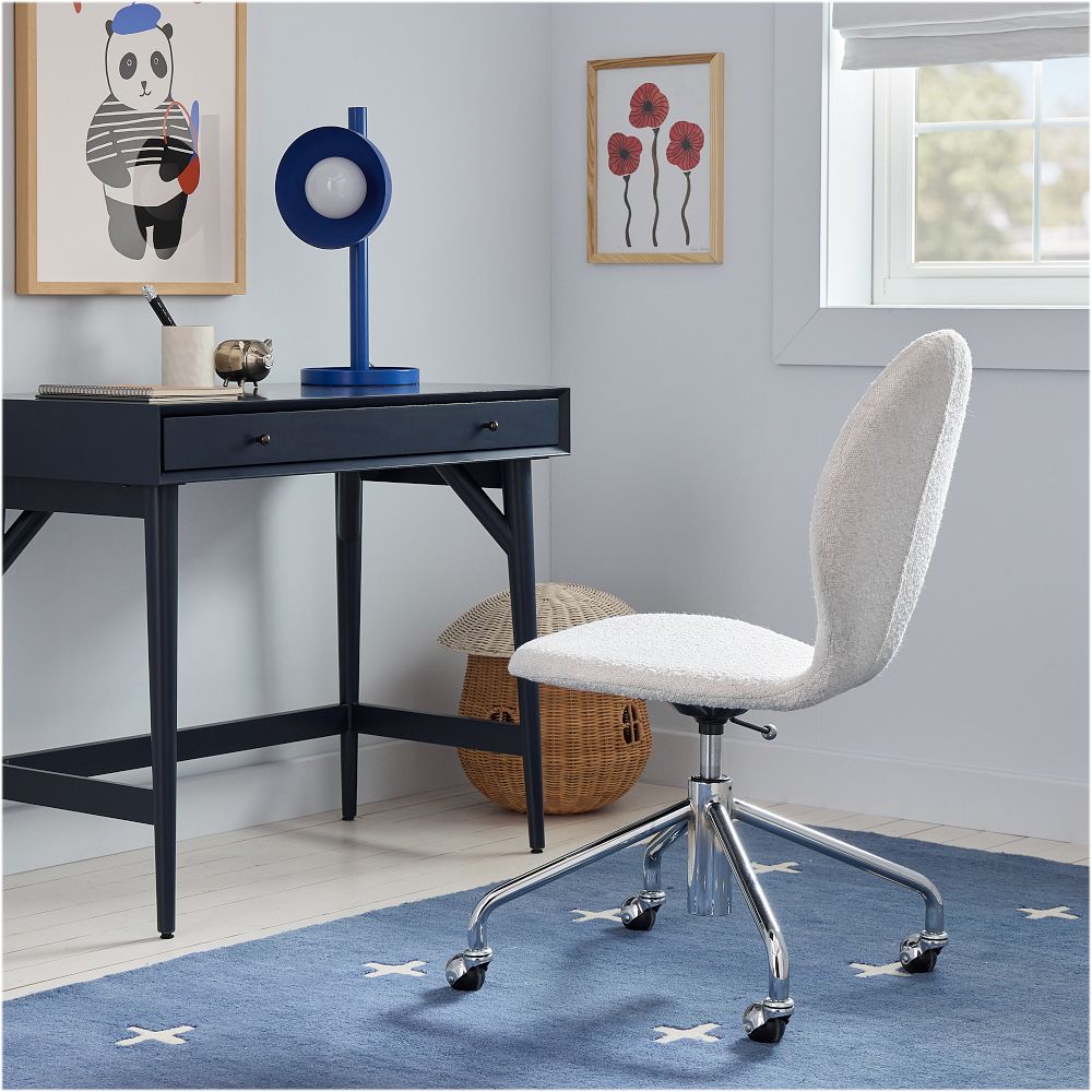 Scoop Upholstered Rolling Desk Chair by West Elm