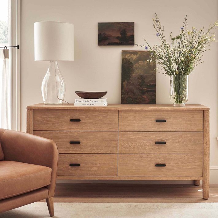modern 6 drawer dresser west elm Quinn 72" 6 Drawer Wide Dresser, Haze, West Elm