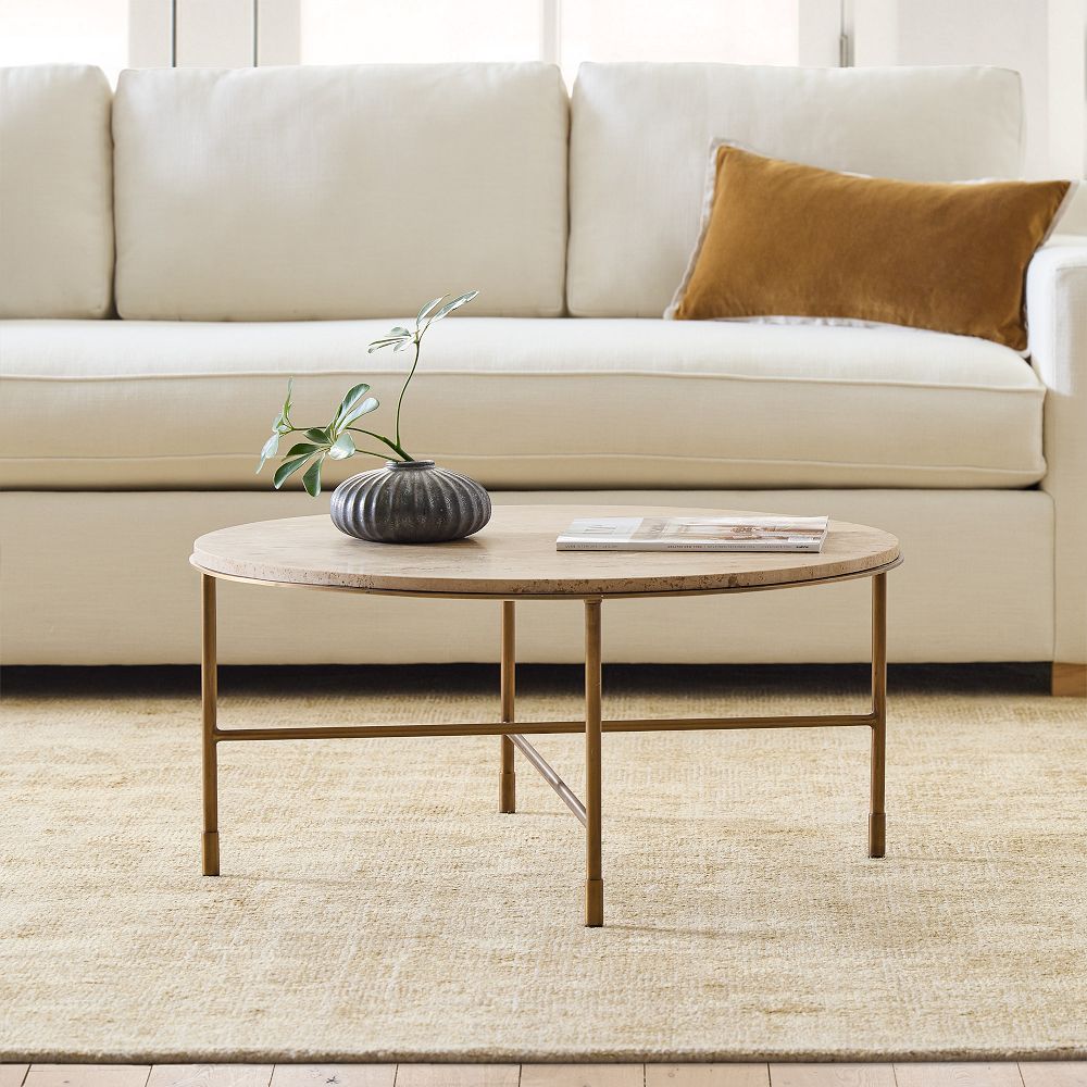 Fay Travertine Coffee Table (30") by West Elm