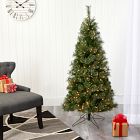 Pre-Lit Faux Slim Cashmere Christmas Tree (5')