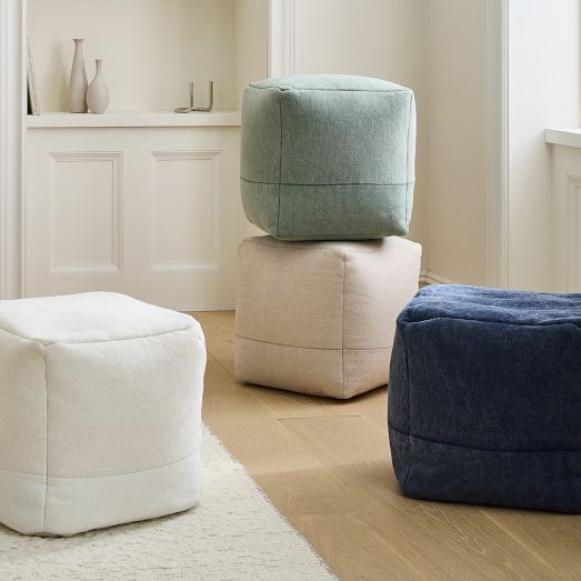 Cotton Canvas Pouf by West Elm