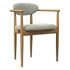 Open Box: Edison Dining Arm Chair, Performance Distressed Velvet, Green Spruce, Blonde