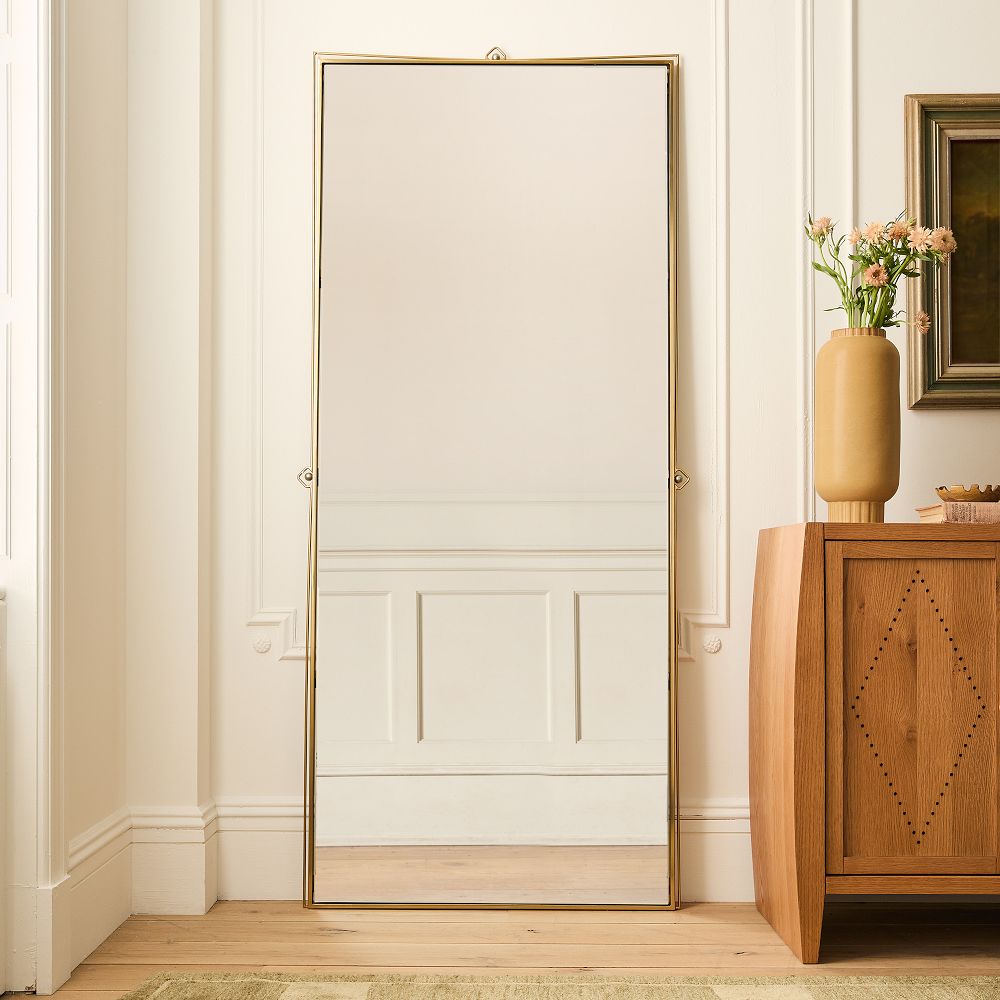 Pierce & Ward Brass Floor Mirror by West Elm