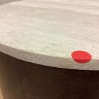 Open Box: Beaux Travertine &amp; Burl Wood Nightstand (14") - Hickory Burl