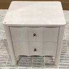 Open Box: Kids Scalloped Nightstand (20") - Soft Chalk, Antique Bronze