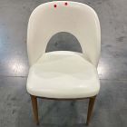 Open Box: Boerum Leather Dining Chair - Vegan Leather Snow, Burnt Wax