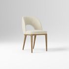Open Box: Boerum Leather Dining Chair - Vegan Leather Snow, Burnt Wax