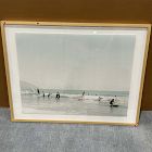 Open Box: Surf School Framed Wall Art by Minted, Float Mount Print (40"W x 30"H) - Natural Wood Frame