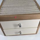 Open Box: Two-Tone Wood Jewelry Box, Double Drawer (7" x 7")