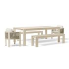 Telluride Aluminum Outdoor Extendable Table (60"&ndash;85"), Telluride Benches (66") &amp; Porto Aluminum Arm Dining Chairs Set