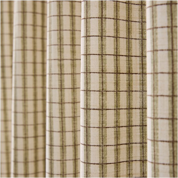 Gingham Curtain, 100% Cotton Window Panel | West Elm