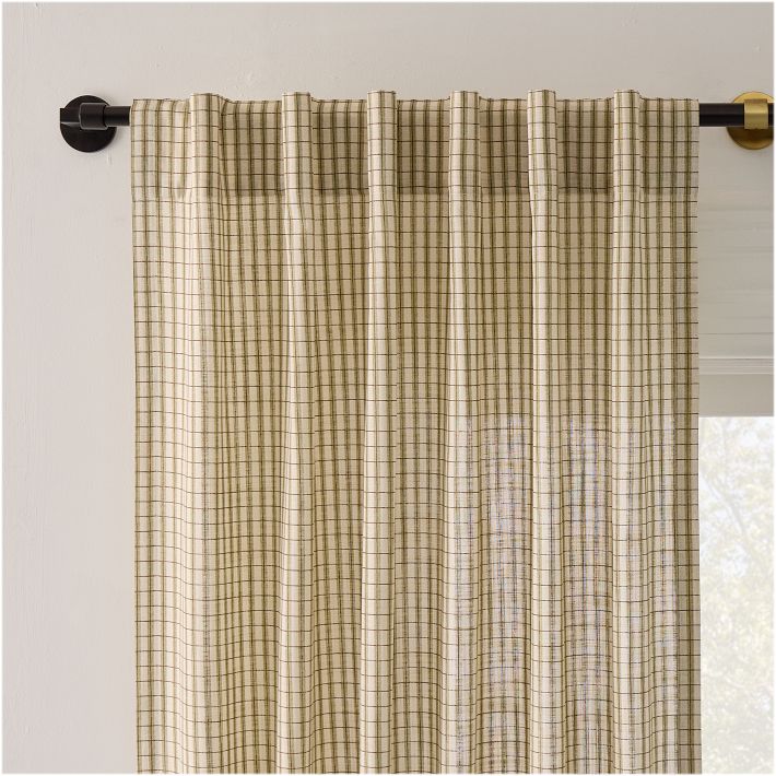 Gingham Curtain, 100% Cotton Window Panel | West Elm