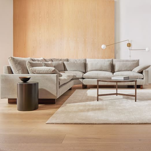 Harmony Extra Deep 3-Piece L-Shaped Wedge Sectional (129" - 145") by West Elm