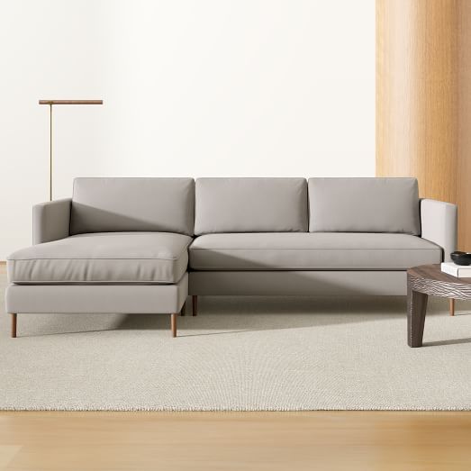 Harris Loft 2-Piece Chaise Sectional (106") - Wood Legs by West Elm